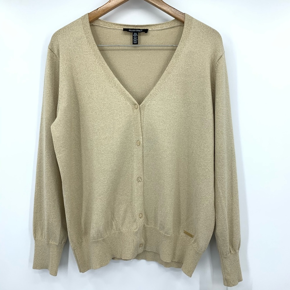 NWT-Ellen Tracy Gold Cardigan w/t Buttons